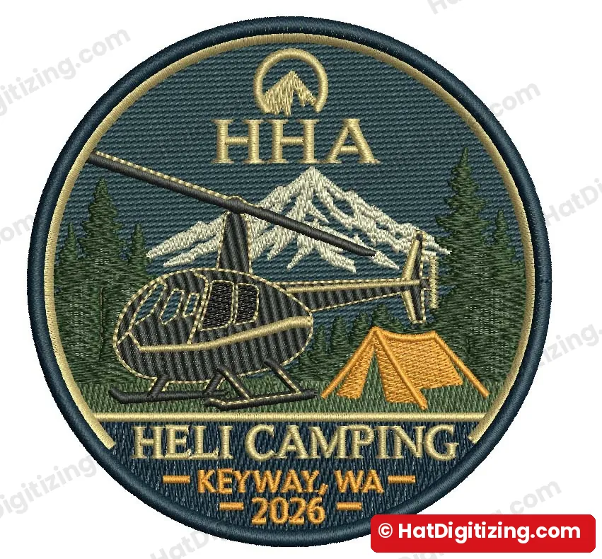 Heli camping event patch